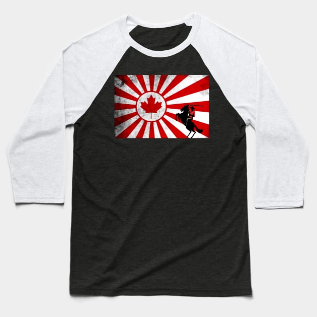 Canadian Samurai Baseball T-Shirt by popkulturniy